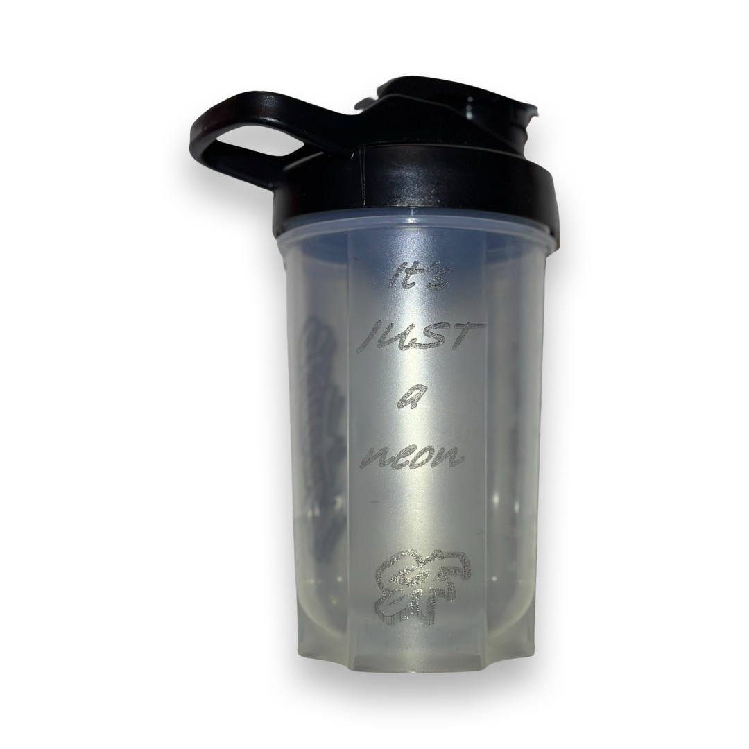 500ml “IT's JUST A NEON” Skittlefabz CLEAR Shaker Bottle